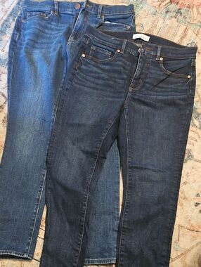 LOFT Dark and Medium Blue Straight Leg Jeans Duo